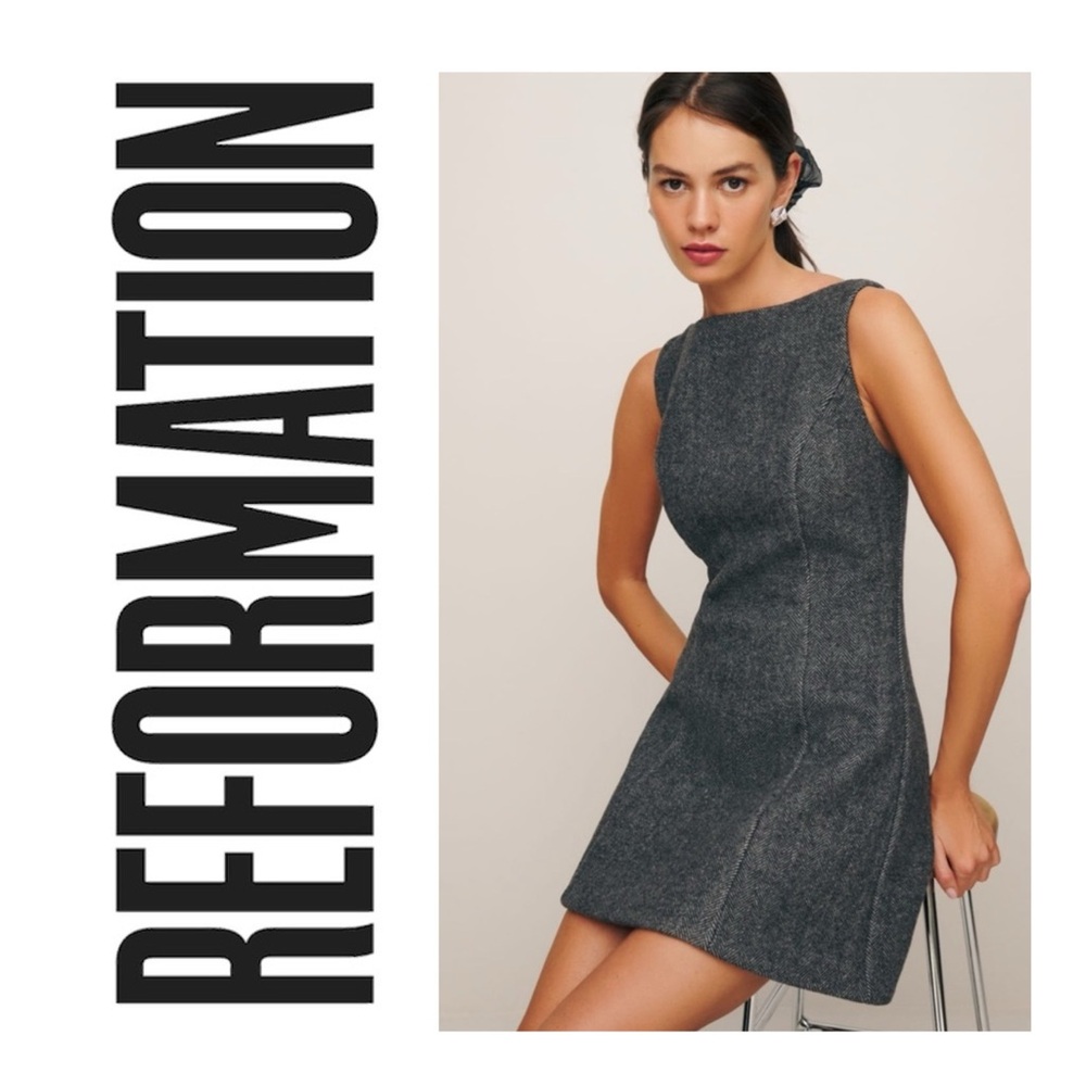 Reformation Gray Sleeveless Dress